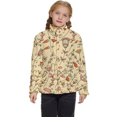 Seamless-pattern-with-different-flowers Kids  Puffer Bubble Jacket Coat by Pakemis