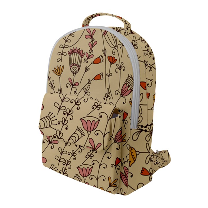 Seamless-pattern-with-different-flowers Flap Pocket Backpack (Large)