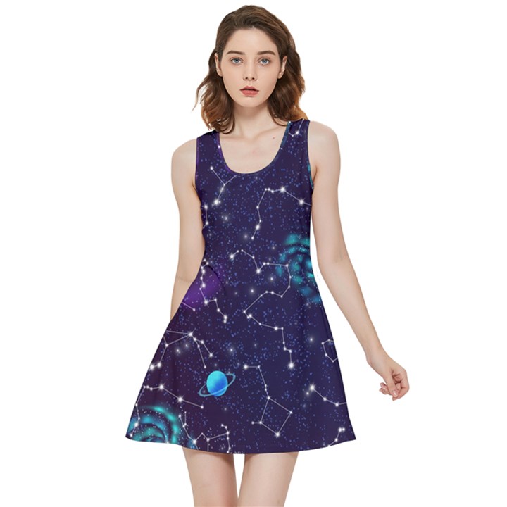 Realistic-night-sky-poster-with-constellations Inside Out Reversible Sleeveless Dress