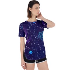 Realistic-night-sky-poster-with-constellations Perpetual Short Sleeve T-shirt by Pakemis