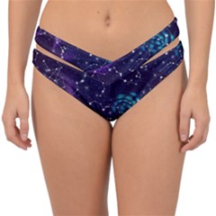 Realistic-night-sky-poster-with-constellations Double Strap Halter Bikini Bottom by Pakemis