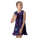 Realistic-night-sky-poster-with-constellations Kids  Pilgrim Collar Ruffle Hem Dress View2