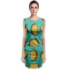 Taco-drawing-background-mexican-fast-food-pattern Classic Sleeveless Midi Dress by Pakemis