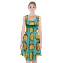 Taco-drawing-background-mexican-fast-food-pattern Racerback Midi Dress by Pakemis