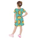 Taco-drawing-background-mexican-fast-food-pattern Kids  Short Sleeve Velvet Dress View2