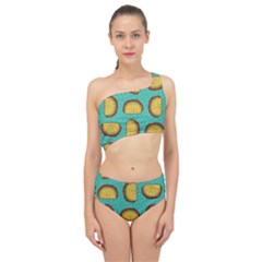 Taco-drawing-background-mexican-fast-food-pattern Spliced Up Two Piece Swimsuit by Pakemis