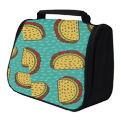 Taco-drawing-background-mexican-fast-food-pattern Full Print Travel Pouch (small) by Pakemis