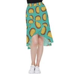 Taco-drawing-background-mexican-fast-food-pattern Frill Hi Low Chiffon Skirt by Pakemis