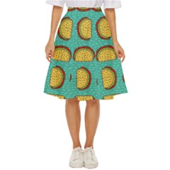 Taco-drawing-background-mexican-fast-food-pattern Classic Short Skirt by Pakemis