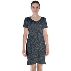 Damask-seamless-pattern Short Sleeve Nightdress by Pakemis