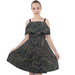 Damask-seamless-pattern Cut Out Shoulders Chiffon Dress by Pakemis