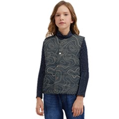 Damask-seamless-pattern Kid s Short Button Up Puffer Vest	 by Pakemis