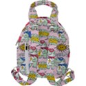 Seamless-pattern-with-many-funny-cute-superhero-dinosaurs-t-rex-mask-cloak-with-comics-style-inscrip Travel Backpacks View2