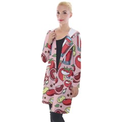 Tomato-seamless-pattern-juicy-tomatoes-food-sauce-ketchup-soup-paste-with-fresh-red-vegetables-backd Hooded Pocket Cardigan