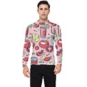 Tomato-seamless-pattern-juicy-tomatoes-food-sauce-ketchup-soup-paste-with-fresh-red-vegetables-backd Men s Long Sleeve Rash Guard View1