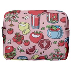 Tomato-seamless-pattern-juicy-tomatoes-food-sauce-ketchup-soup-paste-with-fresh-red-vegetables-backd Make Up Pouch (large) by Pakemis