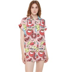 Tomato-seamless-pattern-juicy-tomatoes-food-sauce-ketchup-soup-paste-with-fresh-red-vegetables-backd Chiffon Lounge Set by Pakemis