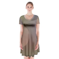 The Land 181 - Abstract Art Short Sleeve V-neck Flare Dress by KorokStudios