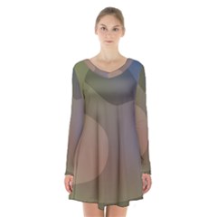 The Land 181 - Abstract Art Long Sleeve Velvet V-neck Dress