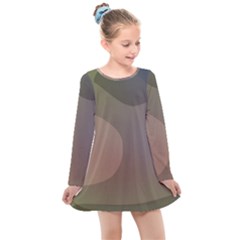 The Land 181 - Abstract Art Kids  Long Sleeve Dress by KorokStudios