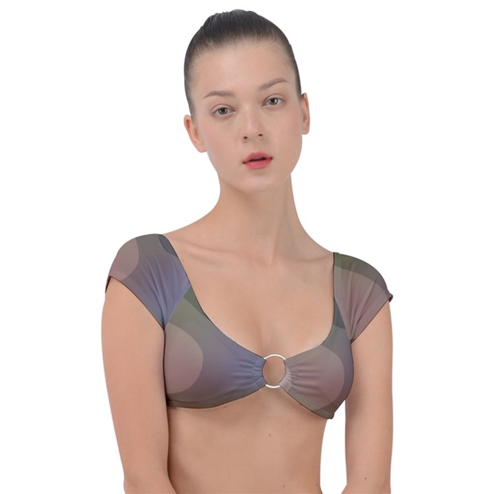 The Land 181 - Abstract Art Cap Sleeve Ring Bikini Top