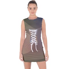 The Land 181 - Abstract Art Lace Up Front Bodycon Dress by KorokStudios