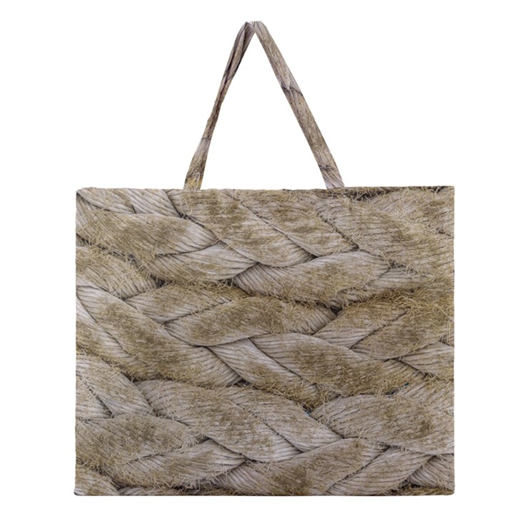 Boat Rope Close Up Texture Zipper Large Tote Bag