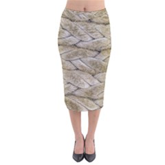 Boat Rope Close Up Texture Velvet Midi Pencil Skirt by dflcprintsclothing