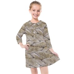 Boat Rope Close Up Texture Kids  Quarter Sleeve Shirt Dress