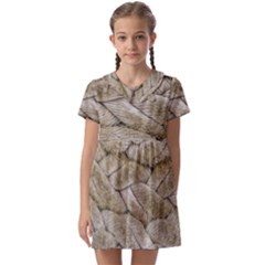 Boat Rope Close Up Texture Kids  Asymmetric Collar Dress