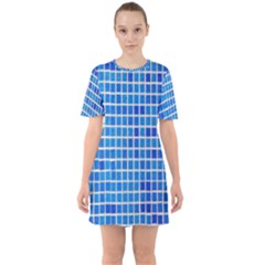 Background Abstract Texture Sixties Short Sleeve Mini Dress by artworkshop