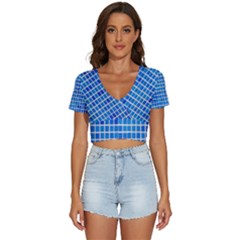 Background Abstract Texture V-neck Crop Top