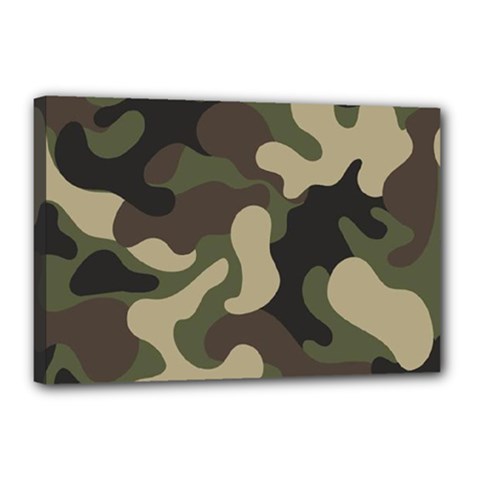 Camouflage Pattern Background Canvas 18  X 12  (stretched) by artworkshop