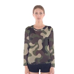 Camouflage Pattern Background Women s Long Sleeve Tee