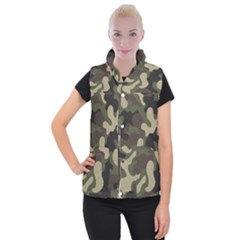 Camouflage Pattern Background Women s Button Up Vest by artworkshop