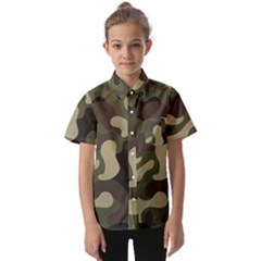 Camouflage Pattern Background Kids  Short Sleeve Shirt by artworkshop