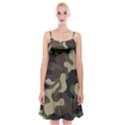 Camouflage Pattern Background Spaghetti Strap Velvet Dress View1