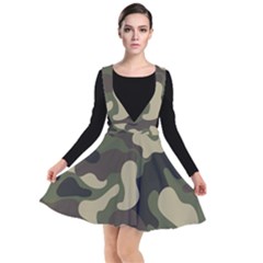 Camouflage Pattern Background Plunge Pinafore Dress by artworkshop