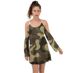 Camouflage Pattern Background Boho Dress by artworkshop