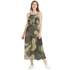 Camouflage Pattern Background Boho Sleeveless Summer Dress by artworkshop