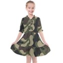 Camouflage Pattern Background Kids  All Frills Chiffon Dress View1