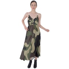 Camouflage Pattern Background Tie Back Maxi Dress by artworkshop