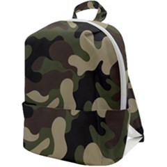 Camouflage Pattern Background Zip Up Backpack by artworkshop