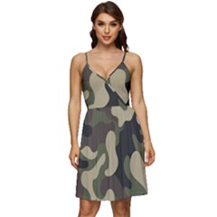 Camouflage Pattern Background V-neck Pocket Summer Dress  by artworkshop