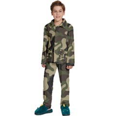 Camouflage Pattern Background Kids  Long Sleeve Velvet Pajamas Set