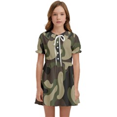 Camouflage Pattern Background Kids  Sweet Collar Dress by artworkshop