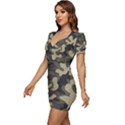 Camouflage Pattern Background Low Cut Cap Sleeve Mini Dress View2