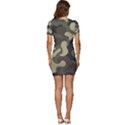 Camouflage Pattern Background Low Cut Cap Sleeve Mini Dress View4