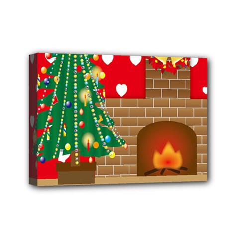 Christmas Room Mini Canvas 7  X 5  (stretched) by artworkshop