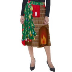 Christmas Room Classic Velour Midi Skirt 